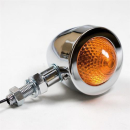 Bullet Blinker ABS verchromt lang gelbes Glas Bolzen M10...