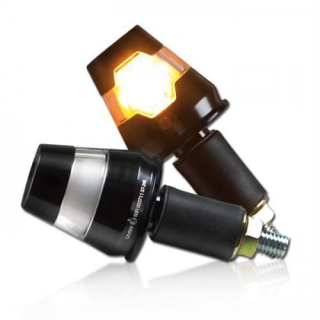 Blinker ALU Lenkerendenblinker Conic mit LED schwarz Paar 7 8 + 1 und Alu Lenker E geprüft 298040