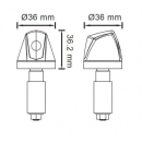 ALU-Lenkerendenblinker "KNIGHT", Hi-Power LED, schwarz, getönt, Maße: Ø 36 x T 36,2 mm, E-geprüft, 298050