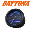 Daytona Digitalt. Velona schw. Ø 60mm 260 km h Tacho Uhr Voltanz. Trip blaue Bel. E geprüft 361420