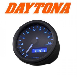 Daytona Digital DZM Velona schwarz Ø 60mm bis 18.000 U min Öl Wasser Uhr blaue Beleuchtung 361421