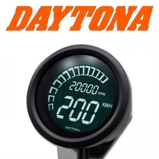 Daytona Digitaltacho + Drehzahlmesser "Velona", Maße: Ø 60mm x Tiefe 45mm, E-geprüft, 361425