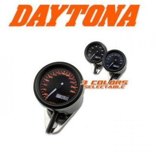 Daytona Digitaltacho Velona Ø 48mm 260 km h Tacho Uhr Voltanz. Trip blau ora wei.Bel. E gepr. 361433