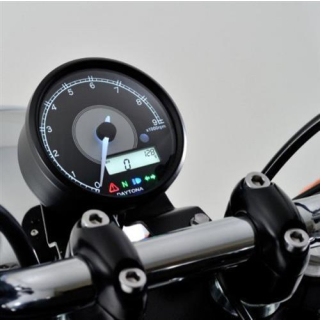 Daytona Digital-DZM, Velona, Ø 80mm, -9.000 U/min, schwarz, Tacho/Öl/Wasser/Uhr, Bel. weiss, 361444