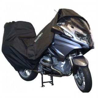 Motorrad Topcase Abdeckplane Alfa schw. XXL Maße: L 264 x B 105 x H vorne 140 x H hinten 130cm 380040