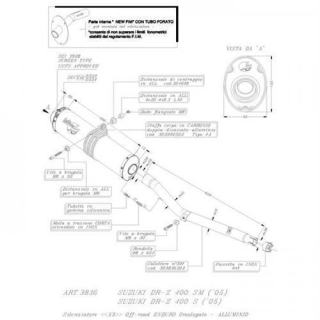 Auspuff X3 ENDURO DR Z400 SM 01 05 ALL LeoVince X3 Enduro Slip On Aluminium 3836