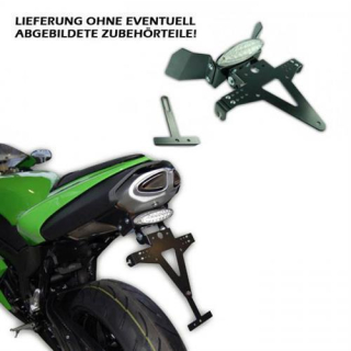 Kennzeichenhalter KAWASAKI ZX 6R Bj. 07 08 verstellbar schwarz inkl. Reflektorhalter 390211P