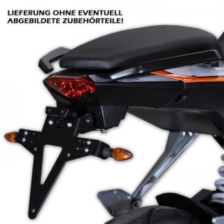 Kennzeichenhalter KTM 125 200 390 Duke Bj. 11 16 verstellbar schwarz inkl. Reflektorhalter 390402