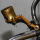 Adapter Bremsbehälter gold eloxiert Aluminium 2 Fach 180° und Verschraubung 360° verstellbar 395051