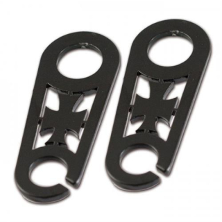 Blinkerhalter Universal für Blinker bis M8 M10 zur Montage an Stossdämpfer schwarz Paar 395106M