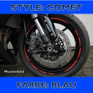 Felgenrandaufkleber Comet blau 7 mm breit vorgeformt für 16 19 Zoll Felgen 450223
