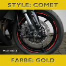 Felgenrandaufkleber Comet gold 7 mm breit vorgeformt...