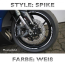 Felgenrandaufkleber Spike weiss 7 mm breit vorgeformt...