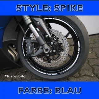 Felgenrandaufkleber Spike blau 7 mm breit vorgeformt für 16 19 Zoll Felgen 450263
