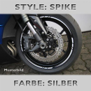Felgenrandaufkleber Spike silber 7 mm breit vorgeformt...