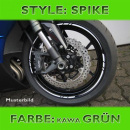 Felgenrandaufkleber Spike Kawa grün 7 mm breit...