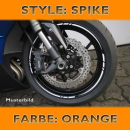 Felgenrandaufkleber Spike orange 7 mm breit vorgeformt...
