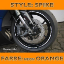 Felgenrandaufkleber Spike neon orange 7 mm breit...