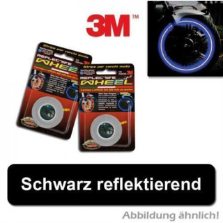 Felgenrandaufkleber schwarz reflektierend 5 mm 6 m bis 18 Zoll 450512