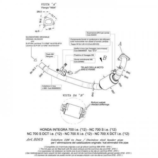 Auspuff SBK COLL. ELIM.CAT.INTEGRA 700 LeoVince SBK Katersatzrohr 8069