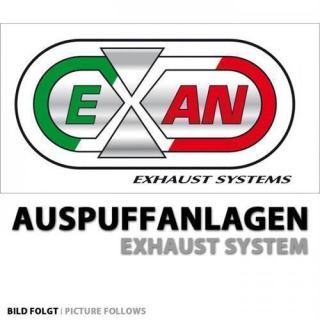 Auspuff EXAN Slip on 2 1| classic oval| Edelst. schwarz Aprilia | RSV 1000 Bj. 99 03 | EG A101 OV IN