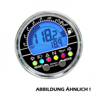 Acewell Digitalinstrument carbon Einbau Tacho Drehzahlmesser Uhr ACE 2853C