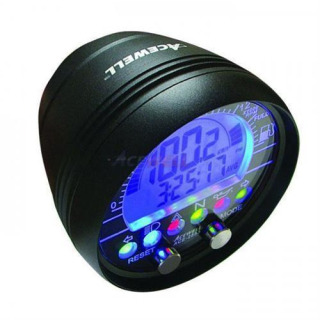 Acewell Digitalinstrument alu schwarz Kein Tacho Aufbau Drehzahlmesser Uhr Temperatur ACE 2901AS