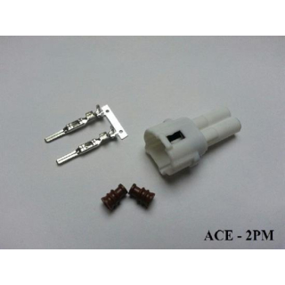 Acewell Wasserdichter 2er Stecker ACEWELL männlich weiss +++ Steckersatz ist mit Dichtungen und Pins +++ ACE 2PM