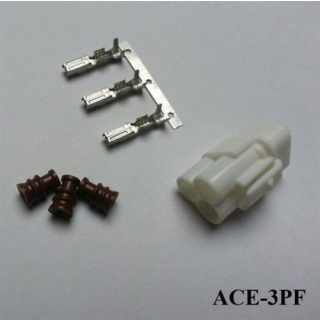 Acewell Wasserdichter 3er Stecker ACEWELL weiblich weiss +++ Steckersatz ist mit Dichtungen und Pins +++ ACE 3PF