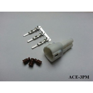 Acewell Wasserdichter 3er Stecker ACEWELL männlich weiss +++ Steckersatz ist mit Dichtungen und Pins +++ ACE 3PM