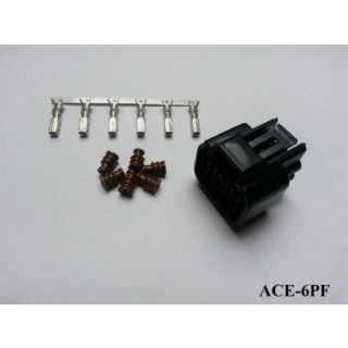 Acewell Wasserdichter 6er Stecker ACEWELL weiblich schw. +++ Steckersatz ist mit Dichtungen und Pins +++ ACE 6PF