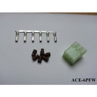 Acewell Wasserdichter 6er Stecker ACEWELL männlich weiss +++ Steckersatz ist mit Dichtungen und Pins +++ ACE 6PFW