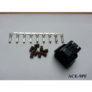 Acewell Wasserdichter 9er Stecker ACEWELL weiblich schw. +++ Steckersatz ist mit Dichtungen und Pins +++ ACE 9PF