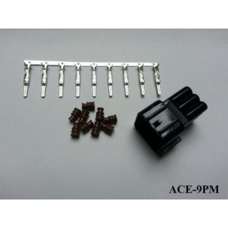 Acewell Wasserdichter 9er Stecker ACEWELL männlich schw. +++ Steckersatz ist mit Dichtungen und Pins +++ ACE 9PM