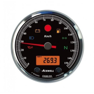 Acewell Digitalinstrument mit Zeiger für Tachometer 150 Km h GH chrom ZB schwarz ACE CA085153ACB