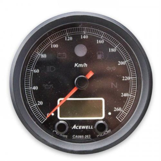 Acewell Digitalinstrument mit Zeiger für Tachometer 260 Km h GH schwarz ZB schwarz ACE CA085263ASB