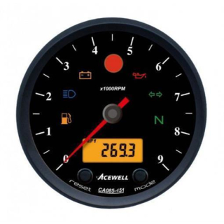 Acewell Digitalinstrument mit Zeiger für Drehzahlmesser 9000rpm GH schwarz ZB schwarz ACE CA085451ASB