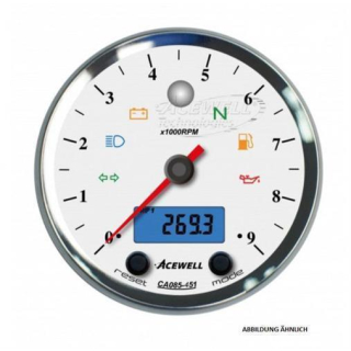 Acewell Digitalinstrument mit Zeiger für Drehzahlmesser 9000rpm GH schwarz ZB weiß ACE CA085451ASW