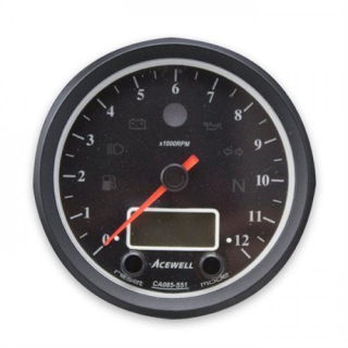 Acewell Digitalinstrument mit Zeiger für Drehzahlmesser 12000rpm GH schwarz ZB schwarz ACE CA085551ASB