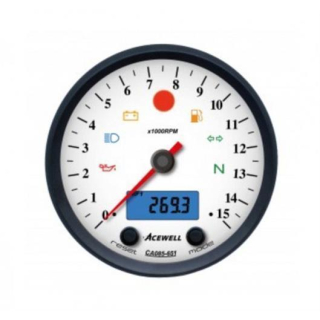 Acewell Digitalinstrument mit Zeiger für Drehzahlmesser 15000rpm GH schwarz ZB weiß ACE CA085651ASW
