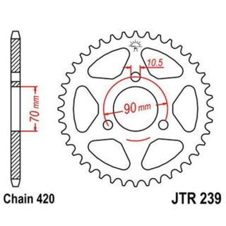 Kettenrad 38Z | 420 SW Innen Ø 070 Lochkreis 090 JTR239.38