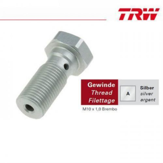 TRW,Hohlschraube kurz M10x1,0 Brembo / Silber / Alu, MCH911A