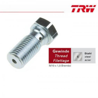 TRW,Hohlschraube kurz M10x1,0 Brembo / Chrom / Stahl, MCH911C