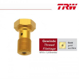 TRW,Hohlschraube kurz M10x1,0 Brembo / Gold / Alu, MCH911G