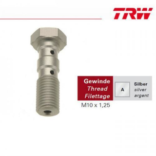 TRW,Doppelhohlschraube M10x1,25 / Silber / Aluminium, MCH951A