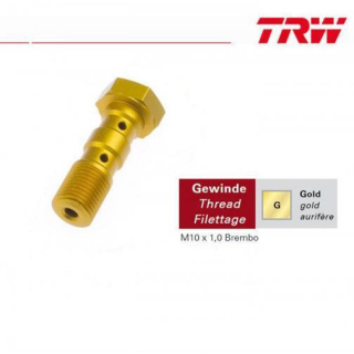 TRW,Doppelhohlschraube M10x1,0 Brembo / Gold / Alu, MCH961G