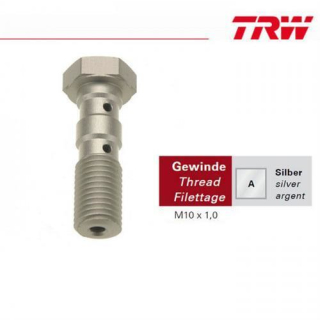 TRW,Doppelhohlschraube M10x1,0 / Silber / Aluminium, MCH971A
