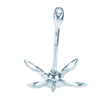 Lalizas Faltklappanker Klappdraggen 10 kg inkl. Schäkel,Faltanker, feuerverzinkt, 92283