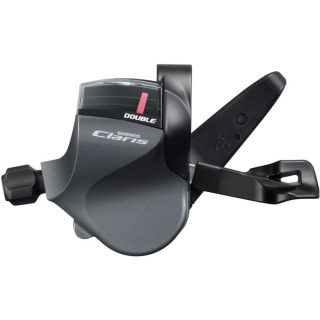 SHIMANO Schalthebel CLARIS SL-R2000/-R2030, Links, 2-fach, Schelle, Grau, Inkl. Zug E-SLR2000LB
