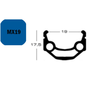 Exal FELGE MX 19, 26" 36L SCHW 19-559 VL:6,5MM EINFACHOESEN FA003452009